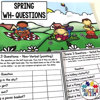 Preview of Wh Questions for Speech Therapy, Spring