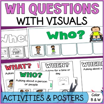 Preview of Wh Questions with Visuals Activities - Special Education