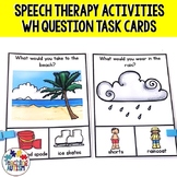 Wh Questions with Visuals for Speech Task Cards | Speech Therapy