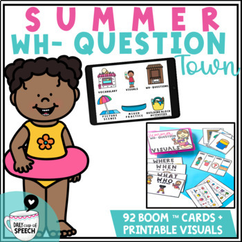 Wh questions speech therapy summer by Daily Cup of Speech | TPT