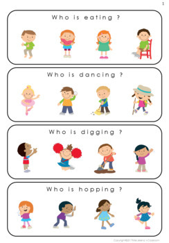 Who Questions - Action Verbs - Special Education by Miss Jelena's Classroom