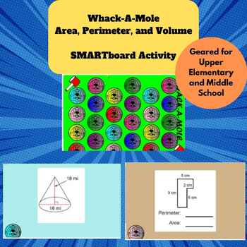 Preview of Whack-A-Mole -Area, Perimeter, and Volume Game Elementary and Middle Grades