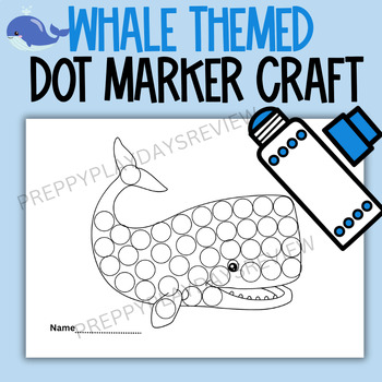 Whale Dot Marker Freebie - Bingo Dabber Craft - Early Years Fine Motor ...