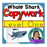 Whale Shark Copywork - Level 1 - 5 Pages in Color and Blac