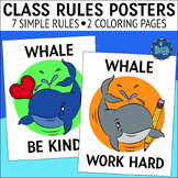 Classroom Rules Posters Ocean Whale Theme