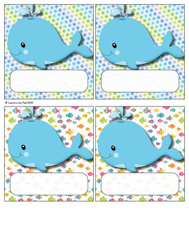 Whale Theme Editable Labels by Laura's Lily Pad | TPT