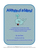 Whale of a Menu for Gifted, Differentiation, or Early Finishers!