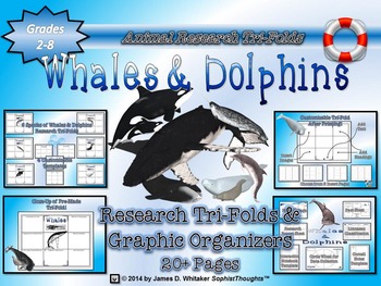 Whales and Dolphins Research Tri-Folds and Graphic Organizers by James ...