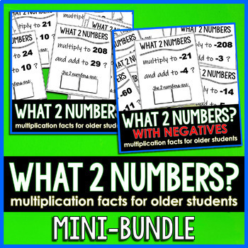 Preview of What 2 Numbers? Multiplication Facts Practice Mini-Bundle