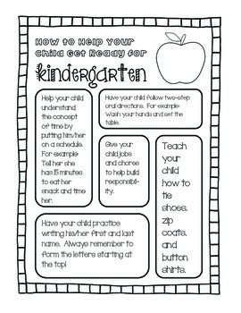 How To Help Your Child Get Ready For Kindergarten A Parent Handout