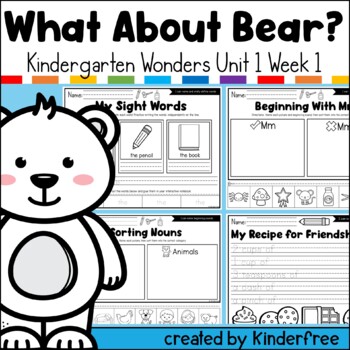 Preview of What About Bear Kindergarten Wonders No Prep Activities