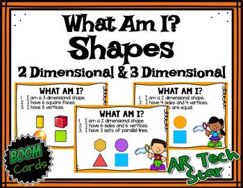 Preview of What Am I?  2D & 3D Shapes Boom Cards