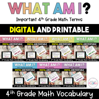 Preview of What Am I?  4th Grade Math Vocabulary Review Game