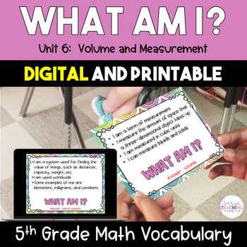 Preview of What Am I?  5th Grade Math Vocabulary - Volume and Measurement