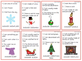 What Am I? Christmas Edition {A Describing Game} by Queen's Speech