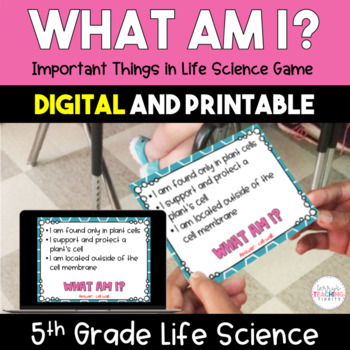 Preview of What Am I? Important Things in Life Science Game {Digital & Printable} - 5th