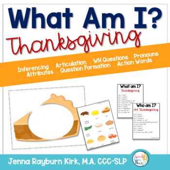 Preview of What Am I? Thanksgiving Free Speech Therapy