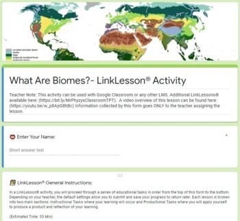 Preview of What Are Biomes? LinkLesson® - Online Blended or Remote Learning