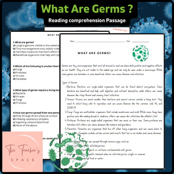 Preview of What Are Germs Reading Comprehension Passage