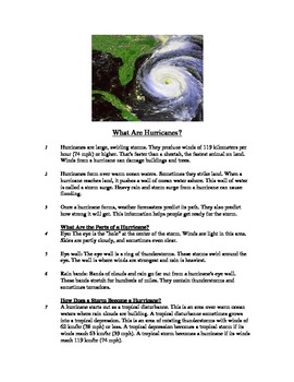 Preview of What Are Hurricanes? - Informational Text Test Prep