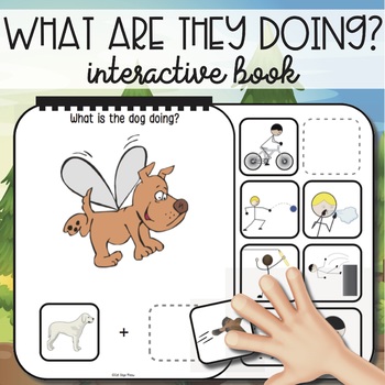 Preview of Freebie Interactive Book! "What Are They Doing?" Noun + Verb