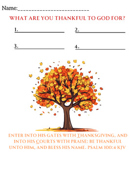 Preview of What Are You Thankful To God For?