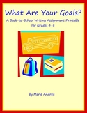 What Are Your Goals? A Back-To-School Writing Assignment P