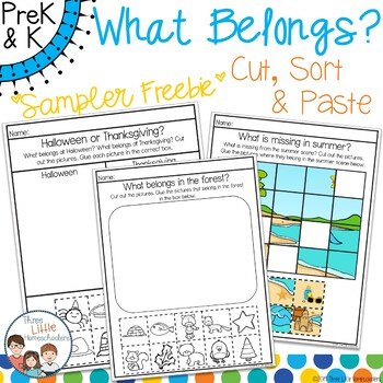 Preview of What Belongs? Sampler Freebie - Cut, Sort, and Paste Activities