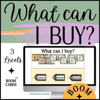 Preview of What Can I Buy | Adding Bills | SPED Life Skills  BOOM CARDS