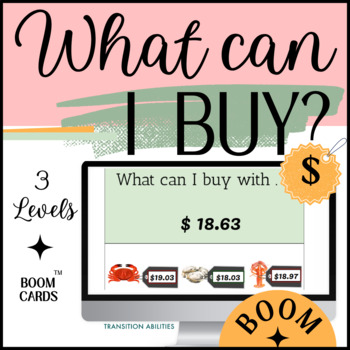 Preview of What Can I Buy | SPED Life Skills| BOOM CARDS Activity