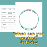 What Can You Control? Activity (Social Emotional Learning)