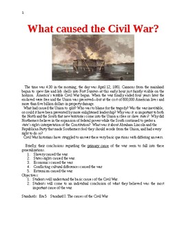Preview of What Caused the Civil War?
