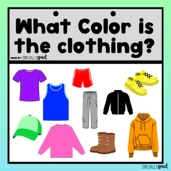 What Color is the Clothing? Adapted Book (Color Practice) | TPT