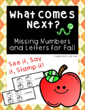 Stamping Center for Fall (Missing Letters and Numbers)
