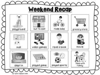 What Did You Do Over The Weekend By Teach Speech 365 Tpt