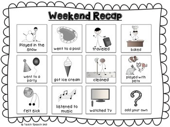 What Did You Do Over The Weekend By Teach Speech 365 Tpt