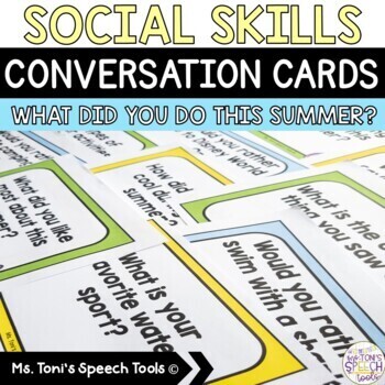 What Did You Do This Summer-Conversation Starter Cards (BACK TO SCHOOL)