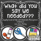 What Did You Say We Needed? Classroom Supply Cards for the Board