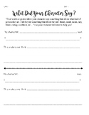 What Did Your Character Say? Worksheet - Character Traits