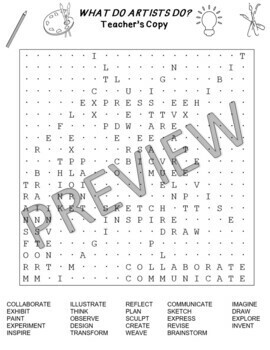 Art Word Search Activity Early Finishers What Do Artists Do By Art   Original 7046360 3 