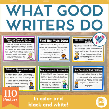 Preview of What Do Good Writers Do Posters and Handout Set