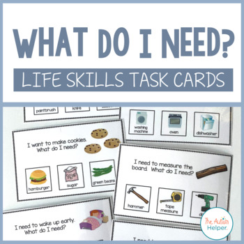 Preview of What Do I Need? Life Skills Task Cards