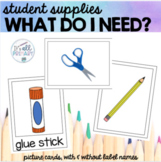 What Do I Need Student Supply Labels and Visual Cards
