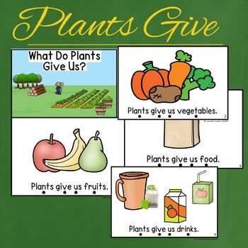 Preview of What Do Plants Give Us? Emergent Sight Word Reader (Plus Writing Version!)