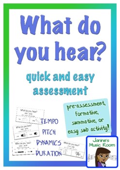 Preview of What Do You Hear quick and easy assessment pack