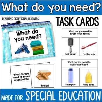 Preview of What Do You Need Task Cards Special Education