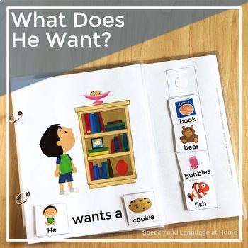 Preview of AAC Core Vocabulary Activities | Interactive Books Speech Therapy | What He Want