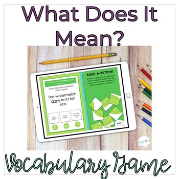 Preview of What Does It Mean? Vocabulary Game on Digital Slides - Reading Comprehension