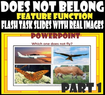 Preview of What Does Not Belong–Feature Function-Task Slides- Real Images Pt1. POWERPOINT