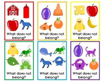 What Does Not Belong-Task Cards by The Bubbly Behaviorist | TpT
